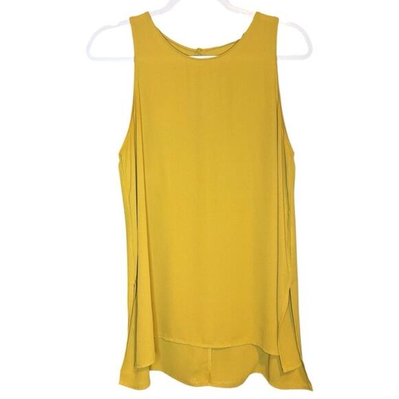 Lush Mustard Yellow Sleeveless High Low Tank Top Blouse Medium - Picture 1 of 4